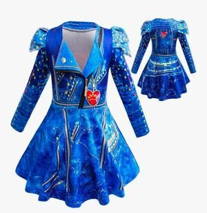 Halloween Disney Descesdants Mal costume Girls 5-6 cosplay  Villians kidcore